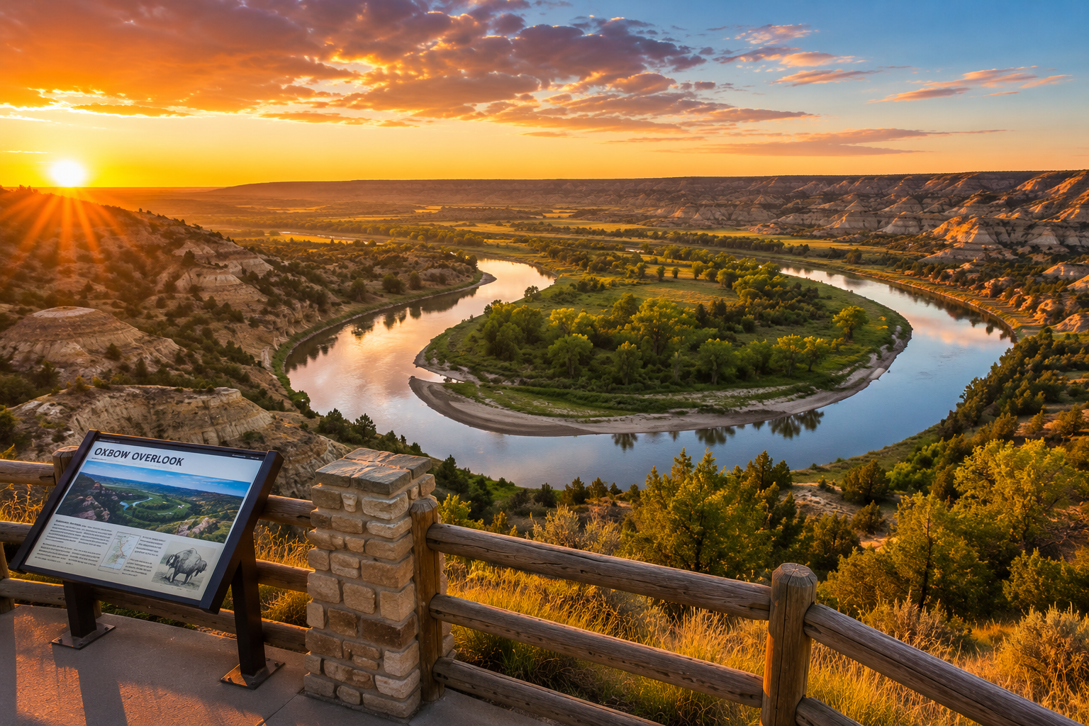 oxbow overlook theodore roosevelt national park in watford